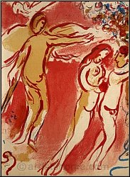 Marc Chagall: Adam und Eva, Vertreibung aus dem Paradies, Engel - Original-Lithographie Verve Bibel 1960