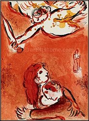 Marc Chagall: Israel, Schutzengel, 1960 Original-Lithographie (Frontispiz) Bilder zur Bibel - Werke | Drucke