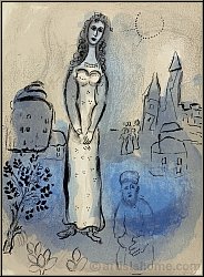 Marc Chagall: Esther, 1960, Original-Lithographie fr Verve Bilder zur Bibel, Bibelillustrationen | Drucke