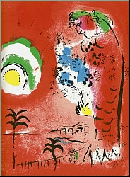 Marc Chagall: 'Bucht der Engel' Engelsbucht (La Baie des Anges), auch 'Die rote Sirene', 1960 - Lithographien