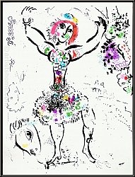 Marc Chagall: 'Die Jongleurin' La Jongleuse, 1960 Original Lithographie Mourlot - Werke | Originale | Drucke