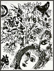 Marc Chagall: Prchen vor dem Baume 'Le couple devant l'arbre' 1960 Original Lithographie - Werke | Originale