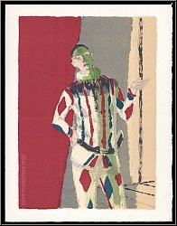 Maurice Brianchon: Der Harlekin, 1972, Portrait eines traurigen Clowns, Original-Lithographie Mourlot - Bilder