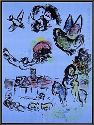 Marc Chagall: 'Nacht in Vence' (Nocturne  Vence) 1963 Saint-Paul de Vence Provence | Original-Lithographien