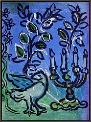 Marc Chagall: Der Kerzenleuchter (Le chandelier) 1962 Original-Lithographie Jerusalem Fenster | Originaldrucke