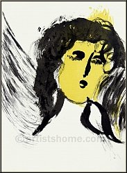 Marc Chagall: Der Engel, 1956, Original Lithographie Verve Bibel - Bilder zur Bibel | Druckgrafik | Originale