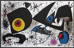 Joan Miro: 'Hommage  Miro' 1972, Original-Farblithographie, Komposition mit groem Auge - Bilder | Originale