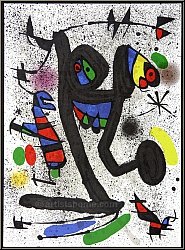 Joan Miro: Das Schmetterlingsmdchen, Original-Lithographie 1971 - Kunst | Werke | Druckgrafik | Originale