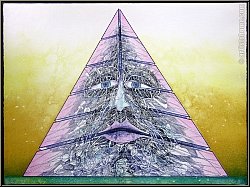 Bernhard Jger: Pyramide 1974, Original Lithographie, handsigniert