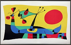 Joan Miro: Original-Lithographie von 1956 'Die Pfauenfeder', gedruckt bei Mourlot - Werke | Originale | Drucke