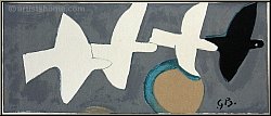 Georges Braque: Quatre oiseaux, Vier Vgel, 1959, Farblithographie Sonne und Mond, im Stein signiert - Bilder