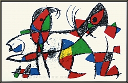 Joan Miro: Delphin und Papagei, 1975, Original Lithographie X