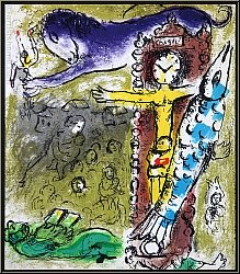 Marc Chagall: Christus in der Pendeluhr (Le Christ  l'horloge) 1957 - Original-Lithographien | Druckgrafik