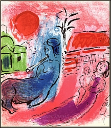 Marc Chagall: Original-Lithographie Mutterschaft und Kentaur (Maternit au Centaure) 1957, Mutter und Kind