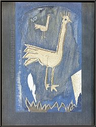 Georges Braque: Zwei Pfauenvgel 'Deux paons' 1952, Lithographie in Lavendelblau fr Verve - Werke | Bilder