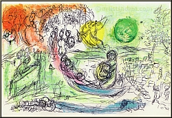 Marc Chagall: Das Konzert (Le concert), 1957, Original-Lithographie, Oper Paris, Musik Chor - Werke | Drucke