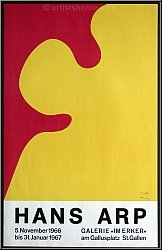 Hans (Jean) Arp: Galerie im Erker 1966, Originalplakat, Nachlassstempel, Originallithografie - Knstlerplakate