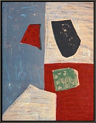 Serge Poliakoff: Original-Lithographie in Rosa, Rot und Blau (Composition rose, rouge et bleue) 1958, Bilder