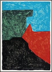 Serge Poliakoff: Lithographie in Schwarz, Rot, Blau und Grn, 1969 (Composition noire, rouge, bleue et verte)