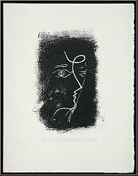 Georges Braque: Original-Lithographie 'Profil de femme' 1955 fr Mourlots 'Souvenirs et portraits d'artistes'