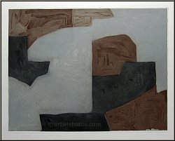 Serge Poliakoff: Radierung mit Aquatinta auf Btten, Komposition in Braun, Grau, Schwarz 1964 | Werke | Drucke