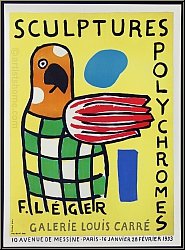 Fernand Lger: Sculptures polychromes, Galerie Louis Carr 1953, Lithographie - Knstlerplakate | Originale