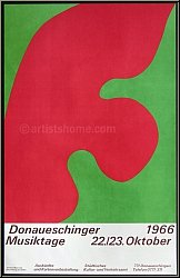 Hans (Jean) Arp: Donaueschinger Musiktage 1966, Original-Lithographie, Knstlerplakate Erker-Presse St. Gallen