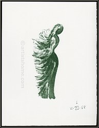 Apel-les Fenosa: 'Tramontane' Frau im Wind 1972, Original-Lithographie fr Souvenirs et portraits d'artistes