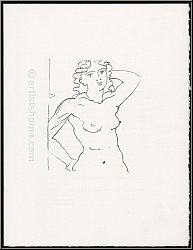 Andr Derain: Original-Lithographie 'Buste de femme' Aktzeichnung, Frauenakt 1950 / 1972, Mourlot - Werke