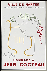 Jean Cocteau: Ville de Nantes, Muse des Beaux-Arts 1964, Hommage  Jean Cocteau, Mourlot, Originalplakat