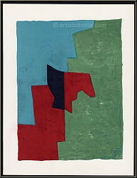 Serge Poliakoff: Original-Lithographie in Rot, Grn und Blau 1961 'Composition rouge, verte et bleue' - Drucke