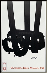 Pierre Soulages: Original-Lithographie 29, Olympia Olympische Spiele 1972, Druckerei Mourlot - Originalplakate