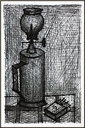 Bernard Buffet: Radierung 'Recherche de la Puret' (Auf der Suche nach Reinheit) Stillleben 1953 - Druckgrafik