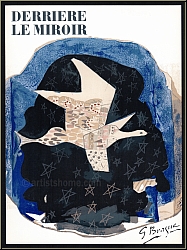 Georges Braque: 'Die Sterne' Les toiles, 1959, Lithographie mit weiem Vogel und Nachthimmel - Werke | Bilder