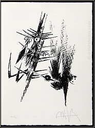 Wifredo Lam: Original-Lithographie, 1974, handsigniert, Erker-Treffen, surreale Wesen - Bilder, Werke, Drucke