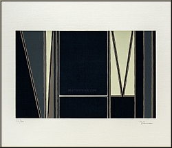 Bruno Blenner: Abstrakt-lineare Komposition, Original-Lithographie signiert, Geometrie und Architektur - Werke