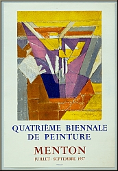 Jacques Villon: Quatrime Biennale de peinture Menton 1957, Lithografie Mourlot - Original-Ausstellungsplakate