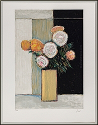 Dor: Blumenstrau mit Vase, Lithographie, Rosen-Stillleben, handsigniert, Flower Power-Blten - Bilder Drucke