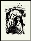 Marc Chagall: Ruth zu Fen des Boas, 1960, Lithographie, Bilder zur Bibel - Originale | Rckseite der Grafik