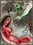 Marc Chagall: Eva wird von Gott... Original-Lithographie Bibel 1960