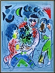 Marc Chagall: Blumen im Arm (Frontispiz) Original Lithographie, 1969