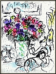 Marc Chagall: Die Anemonen, Original-Lithographie (Frontispiz) Btten