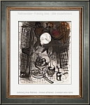 Marc Chagall: 'Stillleben in Braun' 1957, Original-Lithographie mit Obstschale, Karaffe und Tieren - Werke