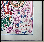 Jean Cocteau: Lions Club 1958, Original-Lithographie, Arches Btten, Mourlot - Knstlerplakate, Bild: Signatur