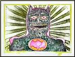 Bernhard Jger: Batman 1969, Original-Lithografie signiert, Fledermaus