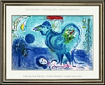 Marc Chagall: 'Hahn in der Landschaft - Paysage au coq' 1958, Fisch mit Geige, Fltist (Lieferung ungerahmt)