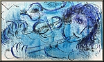 Marc Chagall: Der Fltenspieler (Fltist) 1957, Original Lithographie