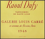 Raoul Dufy: Originalplakat Galerie Louis Carr, 1948, Lithographie Mourlot - Tapisseries de Haut lisse