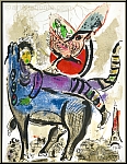 Marc Chagall: Die blaue Kuh, 1967, Original-Lithographie Zirkus, Paris