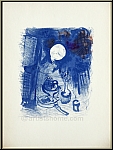 Marc Chagall: 'Stillleben in Blau' (Nature morte bleue) mit Obstschale - Lithographien | Druckgrafik